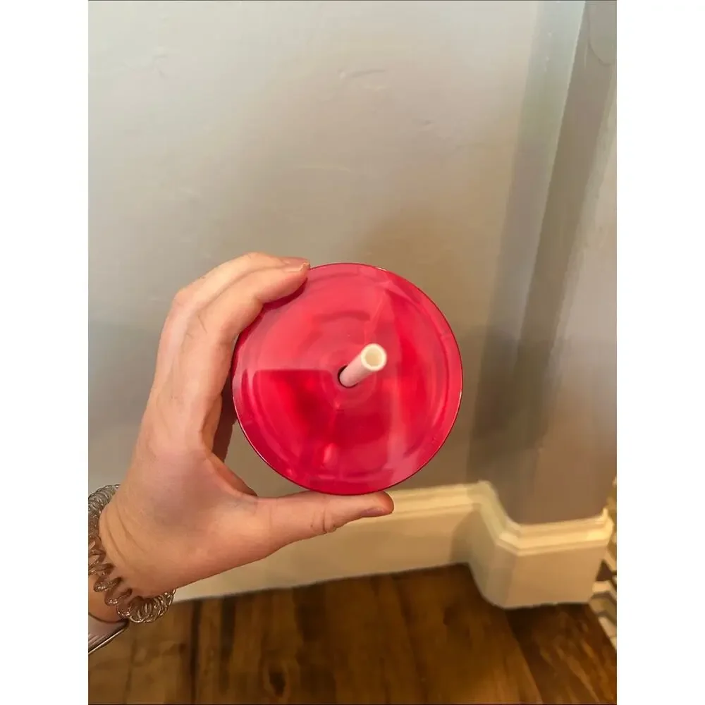 Starbucks Red Floral Bird Tumbler with White Straw